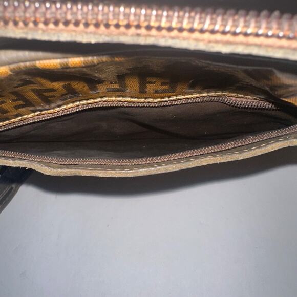 Authentic Fendi Zucca PVC Crossbody Bag Brown Monogram FF Logo Vintage Italy - Picture 11 of 14